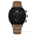 Geneva Minimalist Casual Sport Leather Watch Black Simple Analog Men Wrist Watches Chinese Brand Guangzhou Wristwatch Wholesale